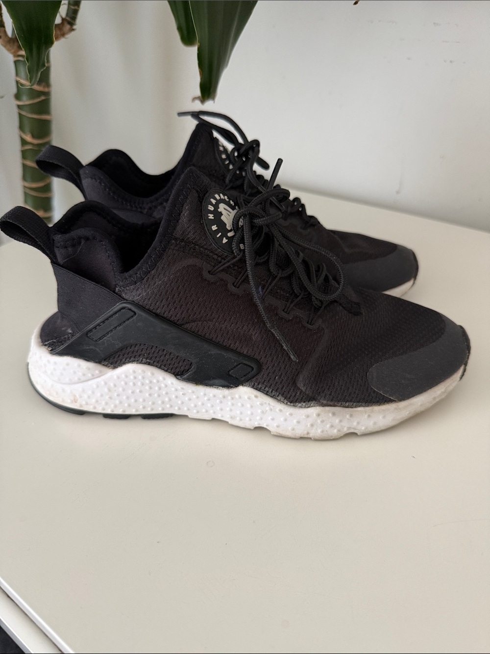 Nike Air Huarache  Athletic Sneakers with White Sole